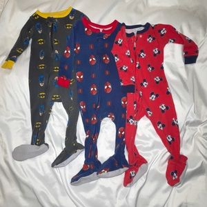 Batman, Spider-Man, Mickey Disney Pajamas size 12 months.